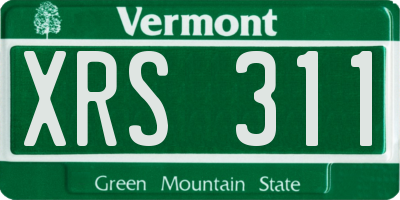 VT license plate XRS311