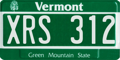 VT license plate XRS312
