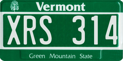 VT license plate XRS314