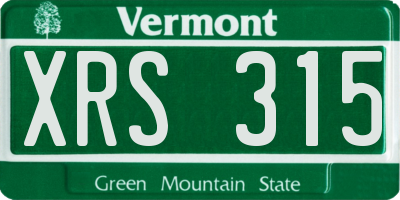 VT license plate XRS315