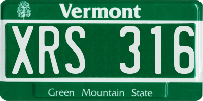 VT license plate XRS316