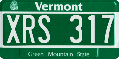 VT license plate XRS317