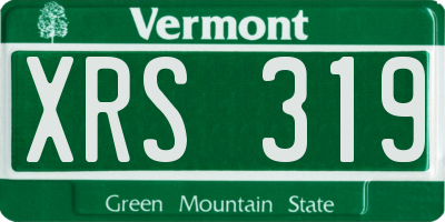 VT license plate XRS319