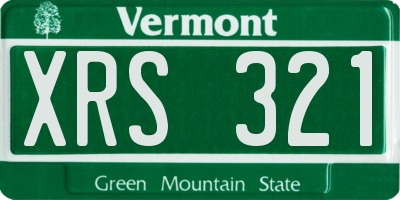 VT license plate XRS321