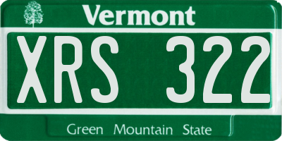 VT license plate XRS322