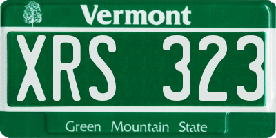 VT license plate XRS323
