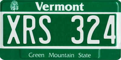 VT license plate XRS324