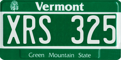 VT license plate XRS325