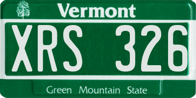 VT license plate XRS326