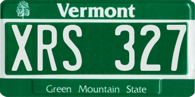 VT license plate XRS327