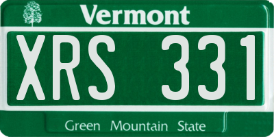 VT license plate XRS331
