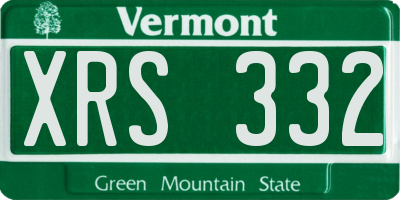 VT license plate XRS332