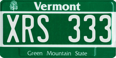 VT license plate XRS333