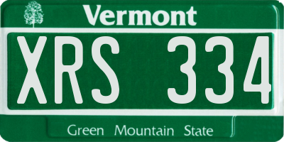 VT license plate XRS334