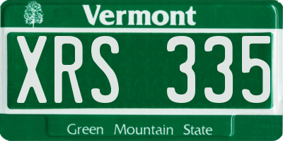 VT license plate XRS335
