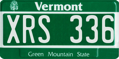 VT license plate XRS336