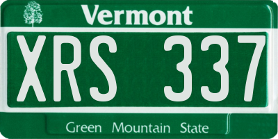 VT license plate XRS337