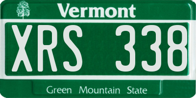 VT license plate XRS338