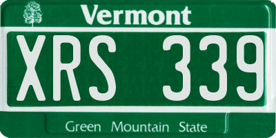 VT license plate XRS339
