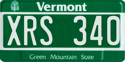 VT license plate XRS340