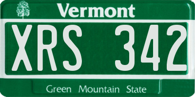 VT license plate XRS342