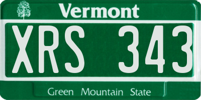 VT license plate XRS343