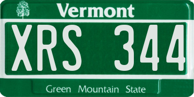 VT license plate XRS344