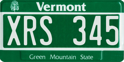 VT license plate XRS345