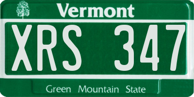 VT license plate XRS347