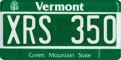 VT license plate XRS350
