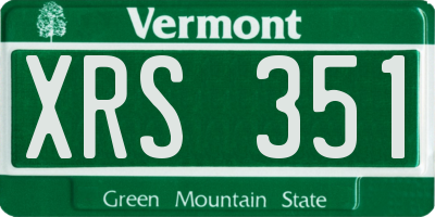 VT license plate XRS351