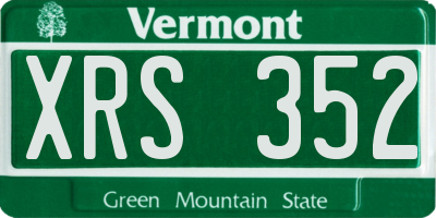 VT license plate XRS352