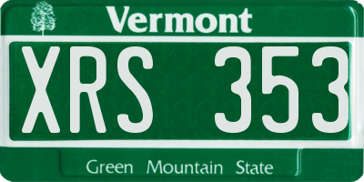 VT license plate XRS353