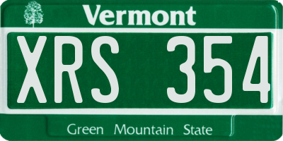 VT license plate XRS354