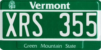VT license plate XRS355