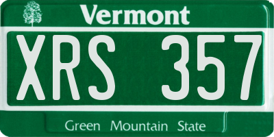 VT license plate XRS357