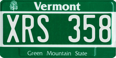 VT license plate XRS358