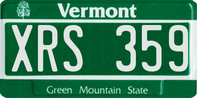 VT license plate XRS359