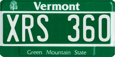 VT license plate XRS360