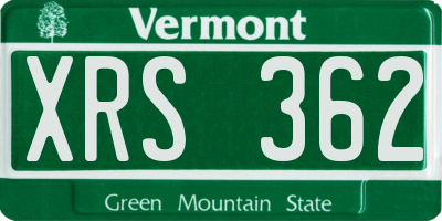 VT license plate XRS362