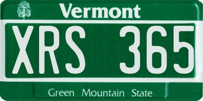 VT license plate XRS365