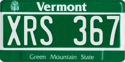VT license plate XRS367