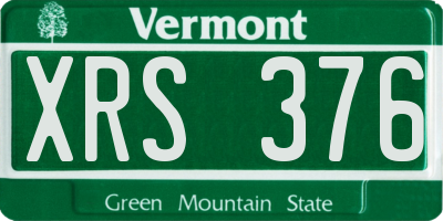 VT license plate XRS376