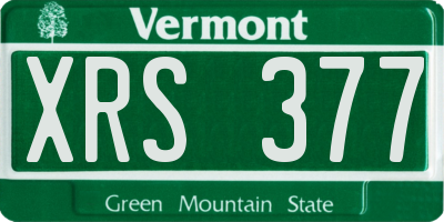 VT license plate XRS377