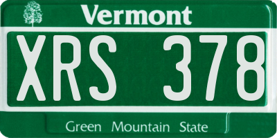 VT license plate XRS378