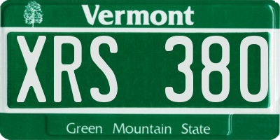 VT license plate XRS380