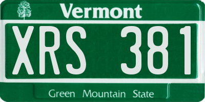 VT license plate XRS381