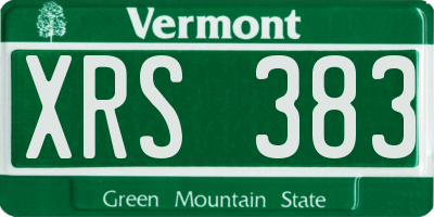 VT license plate XRS383