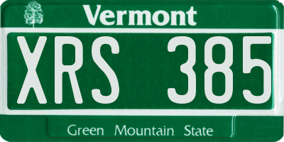 VT license plate XRS385
