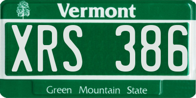 VT license plate XRS386
